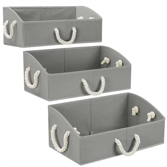 Sorbus 20" Trapezoid Storage Box with Cotton Rope, 3ct.